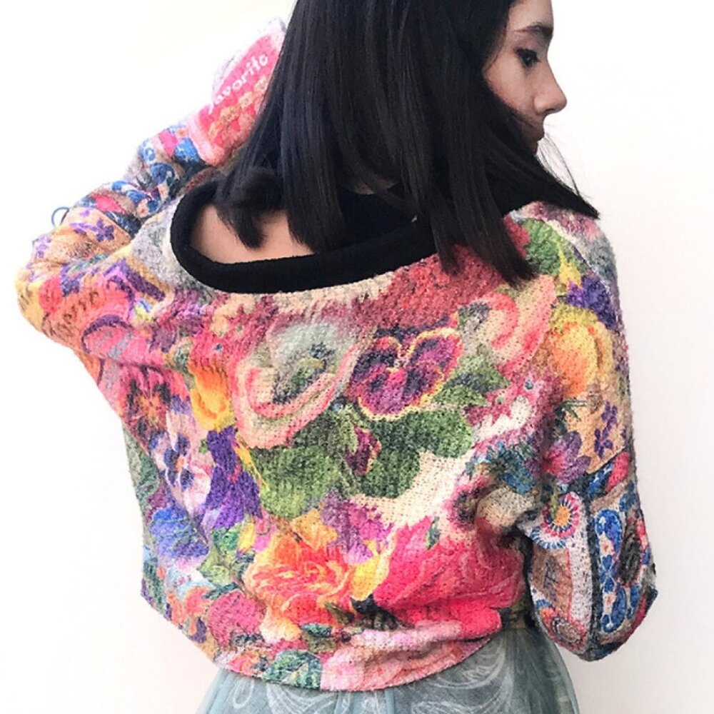 IPNG: Pink Pansy Cupid Flared Sweater